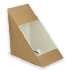 Kraft sandwich packaging double with window 12.3x7.2x12.3 cm brown product photo