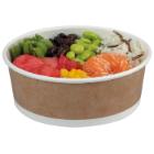 Cardboard meal box PE with APET lid ø 14.4 cm 550 cc brown/transparent product photo