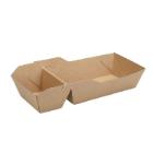Cardboard French fry tray kraft A22 (A9+1) brown/brown product photo
