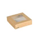 BioPak cardboard lid PLA with window brown for meal box Viking Cube product photo