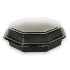 Duni plastic saladebak met vast deksel PS Octaview Cold 19x19x6 cm 640 cc zwart Productfoto
