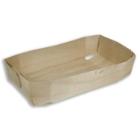 Houten bak Bio rechthoek 18x11.5x5.8 cm bruin incl wit inlegvel Productfoto