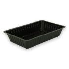 Plastic snack/fries container PS rectangular 189x121x35 mm 600 cc black A14 product photo