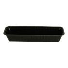 Plastic snack/fries container PS rectangular 203x68x34 mm 300cc black A16 product photo