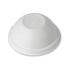 Bagasse lid made from bamboo and wood fibers dome-shaped with straw hole ø 9 cm white product photo