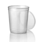 Plastic saladebak PP rond ø 11.5 cm hoogte 13.8 cm 1000cc transparant Productfoto