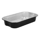 Aluminum meal tray 23.4x21.8x4.3 cm 940 cc black product photo