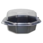 Duni plastic salad bowl with fixed lid PS Octaview Cold 11.8x11.8x6 cm 200 cc bl product photo