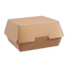 Large cardboard hamburger box 13.5x12.5x7.5 cm brown/white product photo