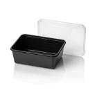 Plastic meal box PP rectangle 18.3x13.5x6.3 cm 1000 cc black product photo