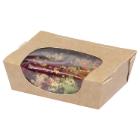 Kraft saladebox met venster 16x12x5 cm bruin Productfoto