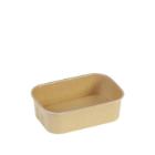 Kartonnen saladebak kraft+PLA 17.3x12x5.1 cm 650 cc bruin Productfoto