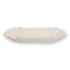 White cardboard tray scalloped unlined rectangular 12.5 x 20.5 x 3.5 cm product photo
