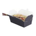 Kartonnen maaltijdbak PE rechthoek 18.5/16.7x10.3/9x5.8 cm 985 cc zwart Productfoto