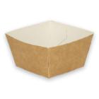 Kartonnen sausbakje vierkant 4x4x3 cm bruin/wit Productfoto