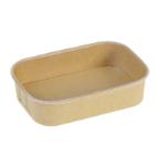 Kartonnen saladebak kraft+PLA 17.3x12x4 cm 500 cc bruin Productfoto