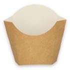 Cardboard fries scoop large 10.6x8.1x12.1 cm brown/white product photo