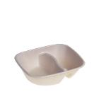Bagasse maaltijdbak 19.5x17x5 cm 780 ml crème 2-vaks Productfoto