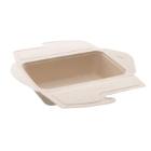BePulp bagasse maaltijdbak To Go rechthoek 21x15x5 cm 1000 ml creme Productfoto