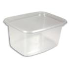 Plastic salad bowl PP rectangle 250 cc transparent product photo