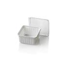 Plastic salad bowl PS square 11.4x11.4x5.8 cm 500 cc white product photo