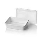 Plastic meal container PP rectangle 18.3x13.5x4.5 cm 750 cc white product photo