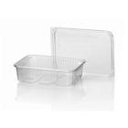 Plastic meal box PP rectangle 18.3x13.5x3.5 cm 500 cc transparent product photo