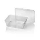 Plastic meal box lid pp retangle white 1000cc product photo