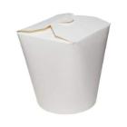 Cardboard meal container PE round 16 oz / 400 cc white product photo