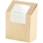 BioPak ecoecho® kartonnen wrap box PLA met venster 13x9x5 cm 550 cc bruin/wit #2 Productfoto