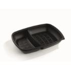 FastPac reusable plastic meal container PP 2-compartments 28x20x4 cm 500/800 cc black product photo