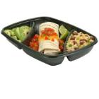 FastPac reusable plastic meal container PP 3-vaks 28x20x4 cm 175/200/600 cc blac product photo