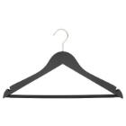 Houten kledinghanger met broeklat zwart Productfoto