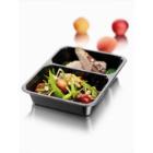 BioPak ecoecho® plastic meal box CPET rectangle 2-comp. 22.5x17.5x4.3 cm black photo du produit