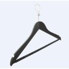 Wooden clothes hanger with notches and anti-theft pin 44 cm dark nut product photo