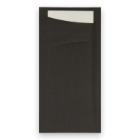 Duni cutlery pouch 11.5x23 cm black with Dunisoft® napkin white product photo