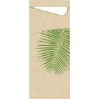 Duni cutlery pouch Leaf 8.5x19 cm brown with tissue napkin white product photo