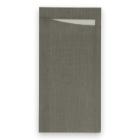 Duni sacchetto 11.5x23 cm grijs met Dunisoft® servet wit #2 Productfoto