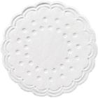 Duni ecoecho® tissue coaster with scalloped edge ø 7.5 cm 8-ply white product photo