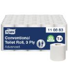 Tork Advanced Conventional toiletpapier T4 3-laags 250 vel wit Productfoto