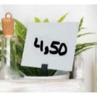 Securit A7 chalkboard tags black packed per 20 including chalk marker, spikes, h product photo