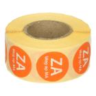 Daymark afwasbare sticker Za weg op Ma 500 stuks op rol HACCP Productfoto