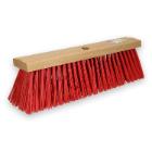 Houten straatbezem zonder steel 40 cm rood Productfoto