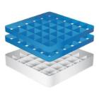 CaterRacks plastic stemware rack CR36-2Z 36-vaks 50x50x18 cm blue/grey product photo