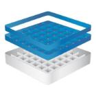 CaterRacks plastic stemware rack CR49-2A 49-comp.50x50x18 cm blauw/grijs product photo