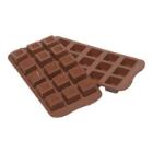 EasyChoc silicone chocolate mold Cubo type A 22x11x2.6 cm brown photo du produit