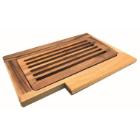 Houten broodsnijplank 38x26x2 cm bruin Productfoto