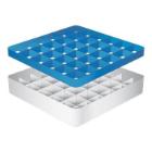 CaterRacks plastic stemware racks CR36-1Z 36-comp. 50x50x14 cm blue/grey product photo