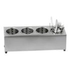 RVS bestekuitgifte unit met 4 bekers 49x17x18 cm zilver Productfoto