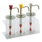 Plexiglas sausbar met RVS deksel 3x95 cl transparant Productfoto